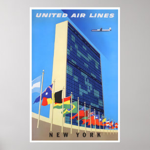 Bâtiment des Nations Unies Art Nouveau Affiche de