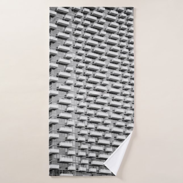 BÂTIMENT EN BÉTON GRIS (Serviette de bain)