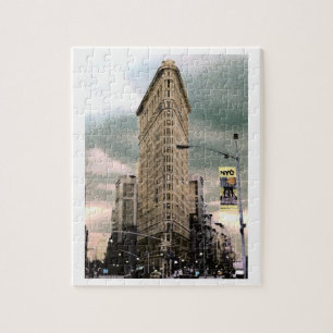 Bâtiment Flat Iron colorisé en puzzle
