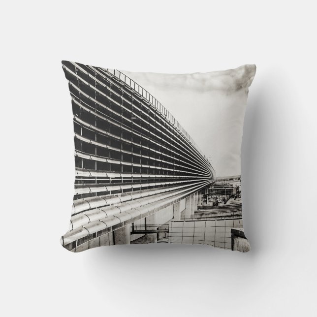 Bâtiment industriel Oreiller noir et blanc (Recto)