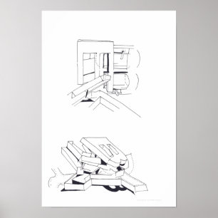 Bâtiment Jeux avec lettres Dessin 8 affiche