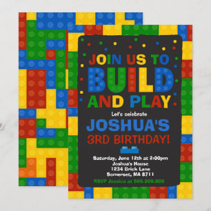 Bâtiments Blocs Anniversaire Invitation Bricks Par