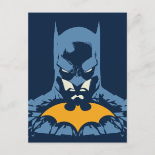 Batman Bust brisé avec Gold Logo Carte Postale
