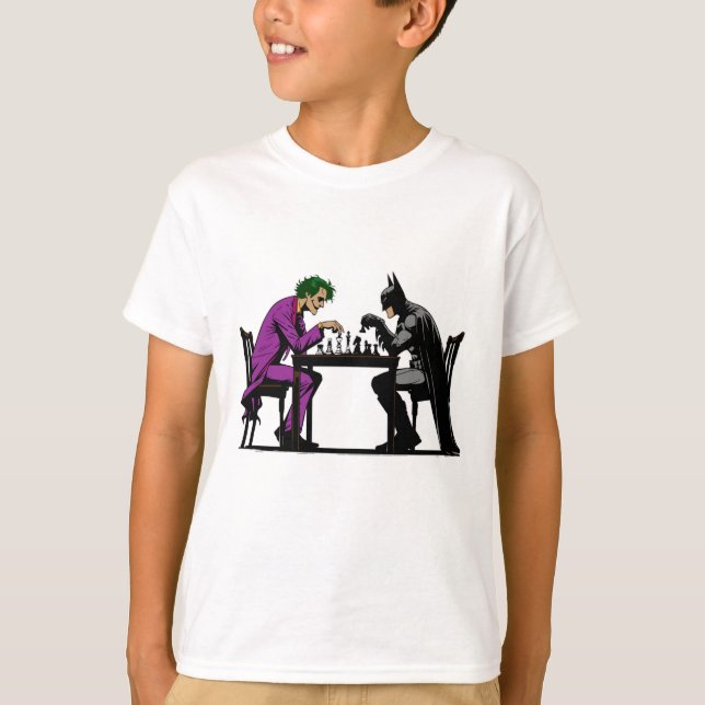 Batman et Joker Jouer T-Shirt aux échecs (Devant)