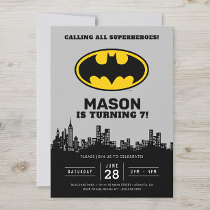 Batman - Gotham City   Invitation d'anniversaire