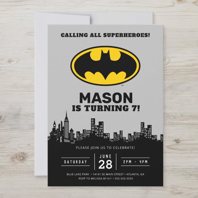 Batman - Gotham City | Invitation d'anniversaire (Créateur téléchargé)