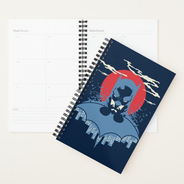 Batman Lune Rouge Avec Logo (Devant avec enveloppe)