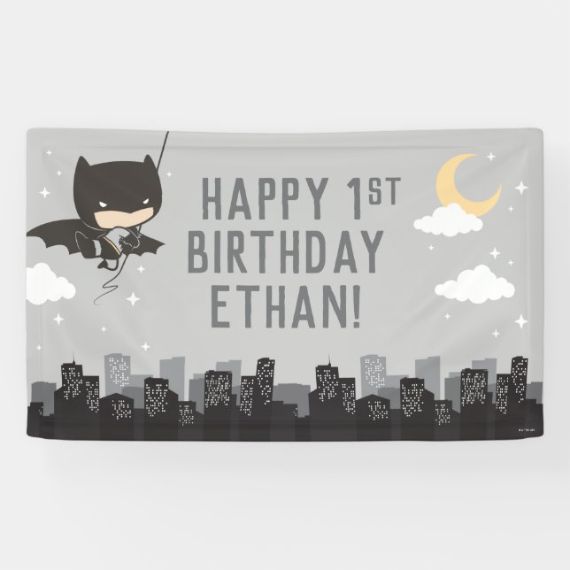 Batman Super Hero Bannière d'anniversaire (Horizontal)