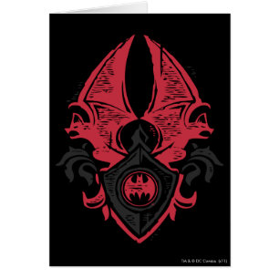 Batman Symbol Red Black Bat Stamp Crest Logo