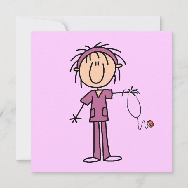 Bâton blanc pour femmes Figure Infirmière T-shirts (Devant)