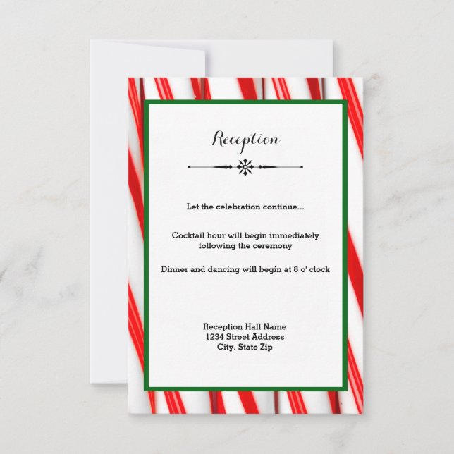 Bâton de menthe poivrée de Noël - Invitation à la  (Devant)