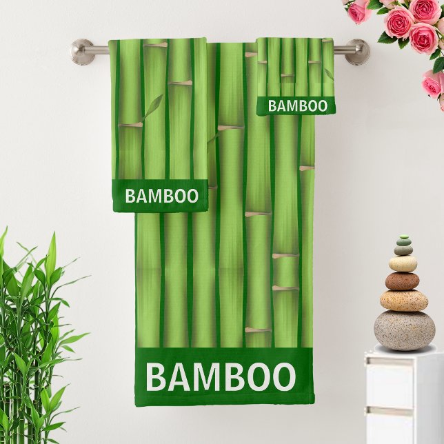 Bâtonnets de bambou vert chanceux modernes sur fon (Créateur téléchargé)