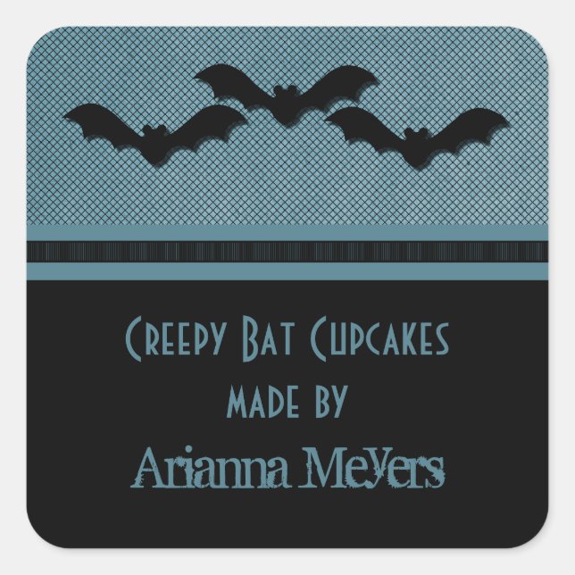 Bats déplaisants Stickers Halloween, Bleu foncé (Devant)
