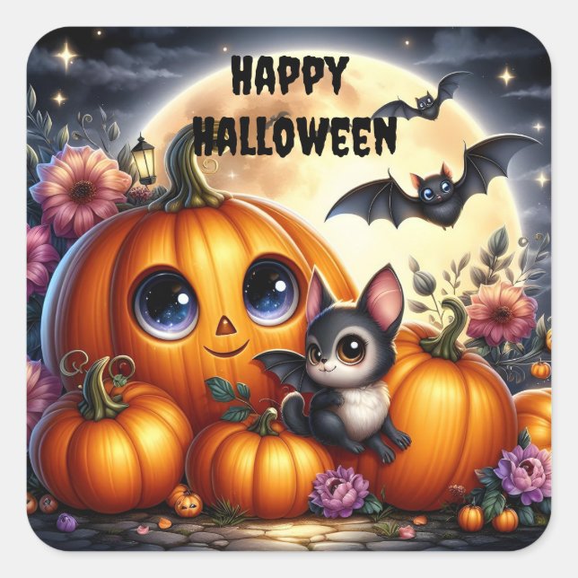 Bats Et Sticker Citrouille Halloween (Devant)