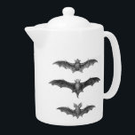 Bats Vintages Art Imprimer la théière de porcelain<br><div class="desc">Bats Vintages Art Imprimer la théière de porcelaine</div>