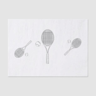 Batte de tennis et papier de soie de soie de boule