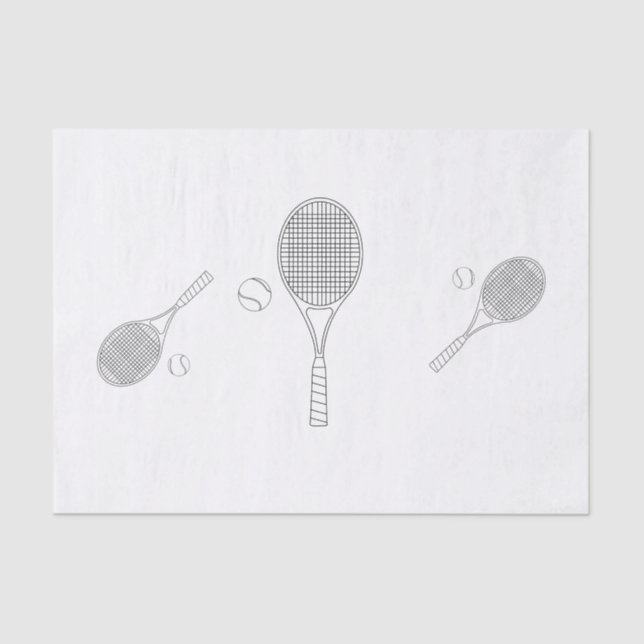 Batte de tennis et papier de soie de soie de boule (Recto)