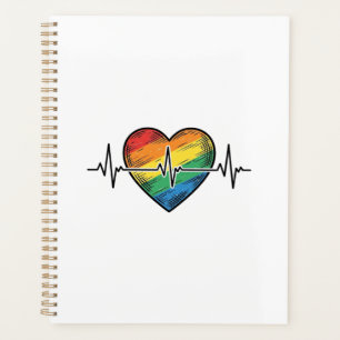 Battement de coeur arc-en-ciel Gravure vintage Des