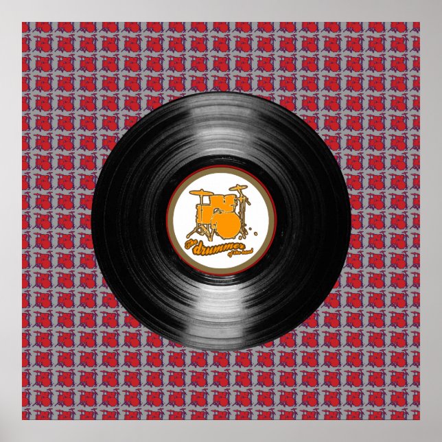 batterie disque vinyle décoration murs (Devant)