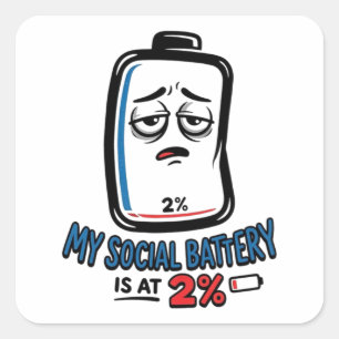 Batterie sociale 2% - Autocollant vinyle