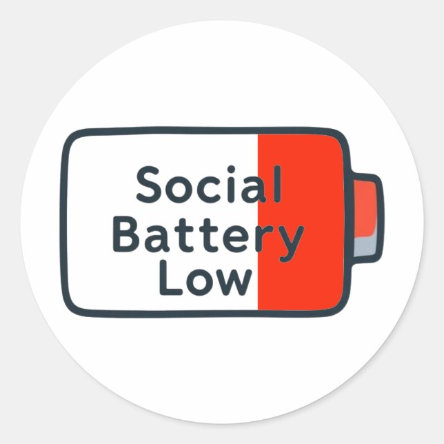 Batterie sociale basse - Sticker pour ordinateur p (Devant)