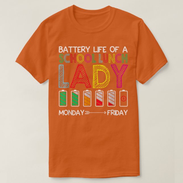 Batterie Vie D'Un T-Shirt De Déjeuner D'École (Design devant)