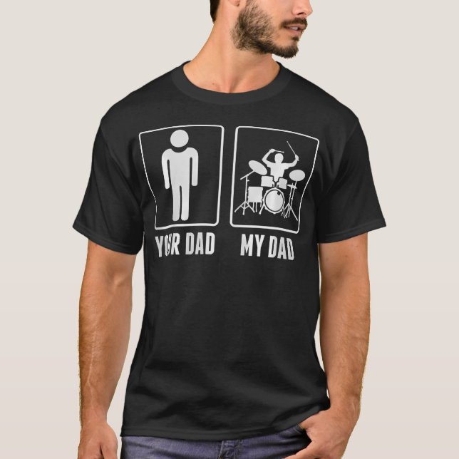 Batteur de batterie Ton papa Mon papa Tshirt Tri-M (Devant)