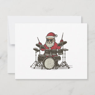 Batteur de Noël Drôle Vintage Santa Jouant du Tamb