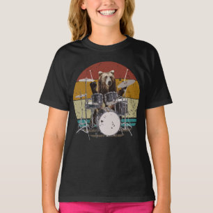 Batteur d'ours Jouer des tambours T-shirt fille