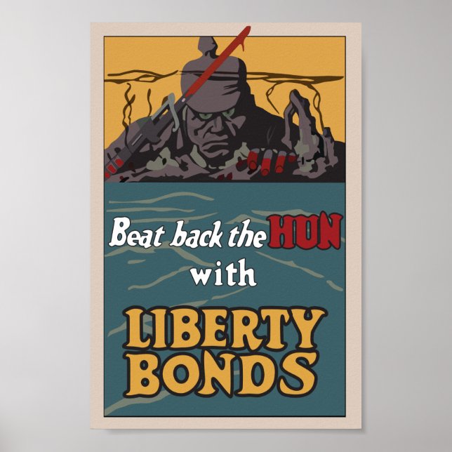 Battez le dos de la Hun WW1 Poster de propagande (Devant)