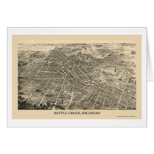 Battle Creek, carte panoramique de MI - 1880s