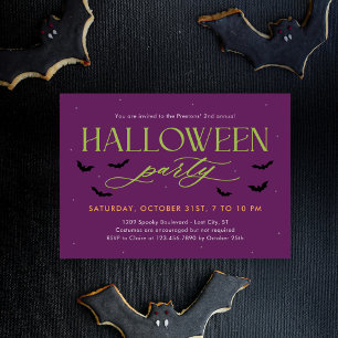 Batty Editable Color Halloween Party Invitation