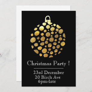 Bauble d'or glam Noël invitation