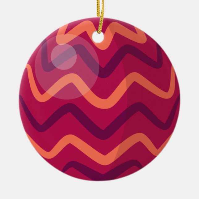 Baubles de Noël rouge et orange | Ornement (Devant)