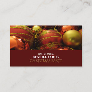 Baubles festifs, Noël fête Billet Invitation