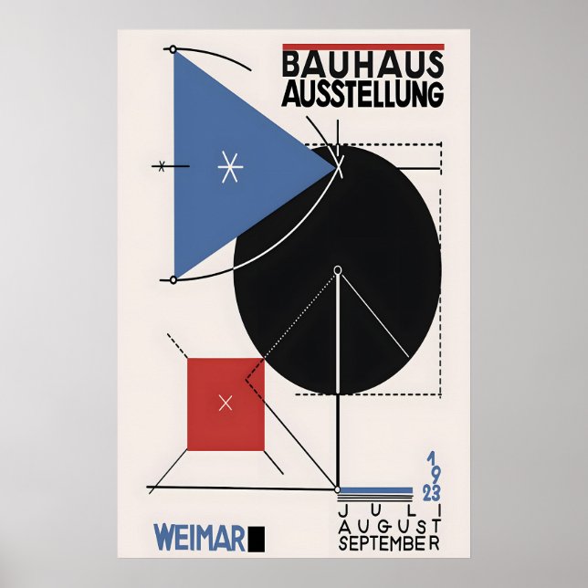 Bauhaus Exhibition Poster Geometric Abstract Art (Devant)
