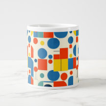 Bauhaus Geometric Primary Color Vintage Modern Mug
