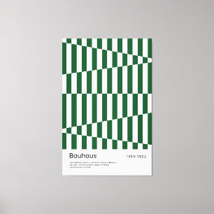 Bauhaus Impression d'art à grille rayée vert foncé