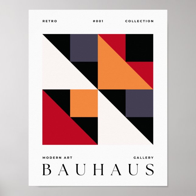 Bauhaus Retro Art Imprimer Poster géométrique (Devant)
