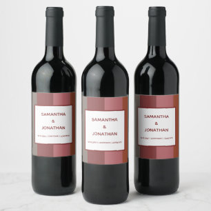 Bauhaus Striped Custom Wedding Vin Sticker Étiquet