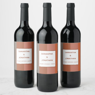 Bauhaus Striped Custom Wedding Vin Sticker Étiquet