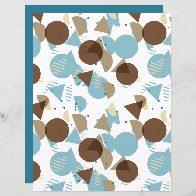 Bauhaus Style Mosaic Art Motif papier à rebut (Devant / Derrière)