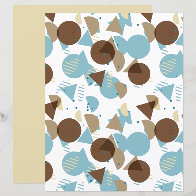 Bauhaus Style Mosaic Art Motif papier à rebut (Devant / Derrière)