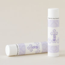 Baume à lèvres de baptême en Croix de Damas violet