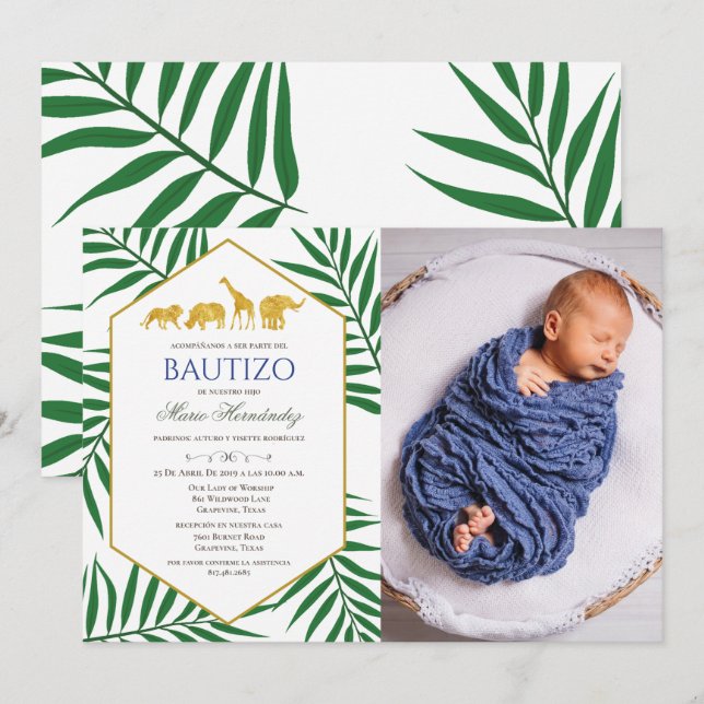 Bautizo Invitacione De bautizo Baptism Invitation (Devant / Derrière)