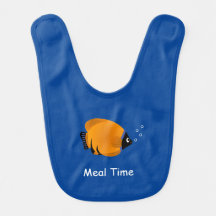 Baby Bib Poisson orange avec texte personnalisé