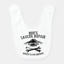 bib bébé avec logo Bob's Saucer Repair noir