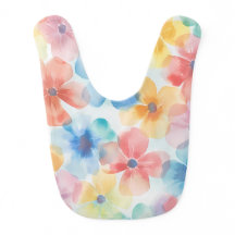 Bib pour bébé floral - Design d'aquarelle douce