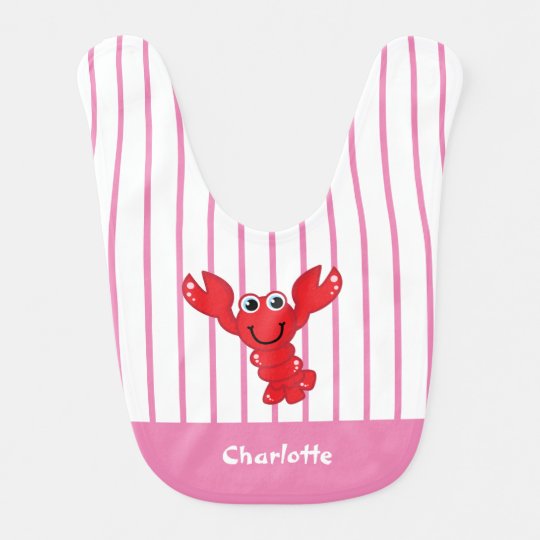 Bavoir Dessin Adorable De Langoustine Rouge Pour Bebe Fil Zazzle Fr