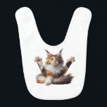 Bavoir Funny Stretching Maine Coon Kitten Photo<br><div class="desc">This adorable and hilarious photo captures a Maine Coon kitten in a dramatic stretch — paws out,  eyes closed,  pure kitten zen! Perfect for anyone who loves cats,  smiles,  and cute moments. Ideal for gifts,  mugs,  T-shirts,  and more.</div>